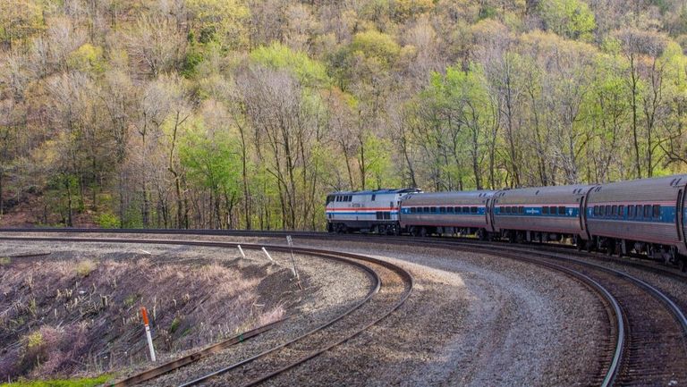 The Pennsylvanian train heading west from Philadelphia